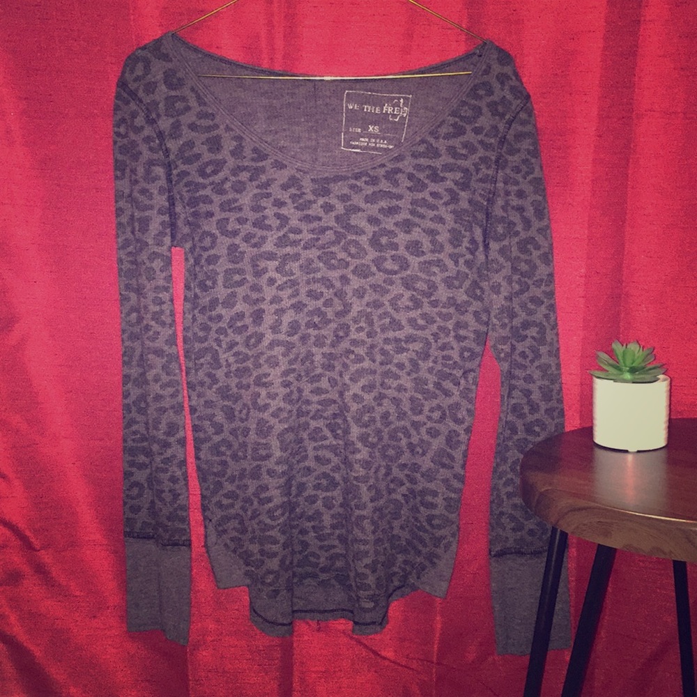 Leopard Print Free People Long Sleeve